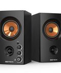 Active Bookshelf Speakers, 50W Bluetooth Home Studio Monitors With 3 Inch Woofer And 1 Inch Silk Dome Tweeter, RCA Inputs For Desktop