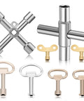 Eight Piece Multi Function Sillcock Key Set For Radiators Faucets And Meter Boxes Heavy Duty 40Cr Steel Wrench Kit