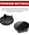 Top Notch 4 Pack Car Wheel Center Hub Covers, Tough ABS Snap In Hubcaps For Trucks Suv Pickup Rv, Universal Tight Fit For A Fresh Slick Ride Revamp Black, plastic shell and stainless steel ring, stable design.