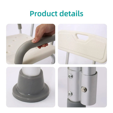 Tool Free Assembly Spa Bathtub Shower Lift Chair With Adjustable Height, Removable Arms And Backrest, product details