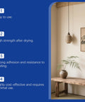 Interior wall with hanging lamp and framed art, showcasing DIY Friendly All In One Drywall Repair Kit With Patches Spackle Sanding Paper And Scraper benefits