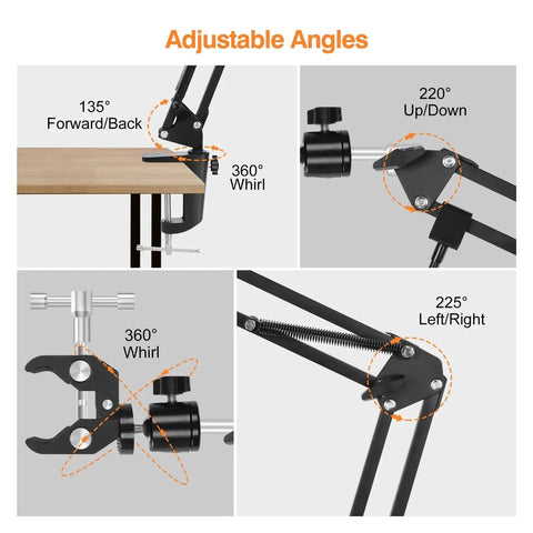 Adjustable angles of Third Hand Soldering Station With Adjustable Gooseneck Arms And PCB Holder Welding Help Tool For Precise Desoldering.