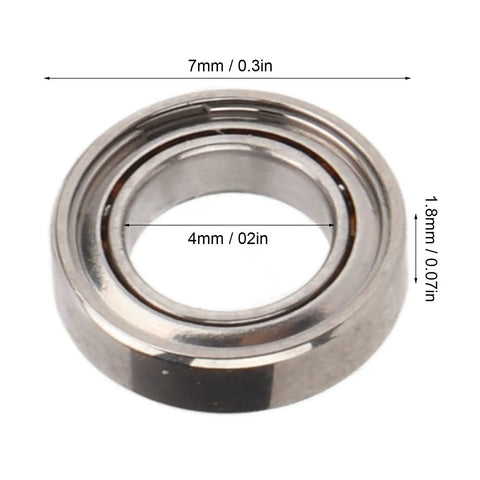 Top Shelf Heavy Duty RC Car Ball Bearings 4 Pack Rust Proof Stainless Steel 7X4X1.8MM Miniature Bearing Set For Slick Handling And Race Ready Performance Builds