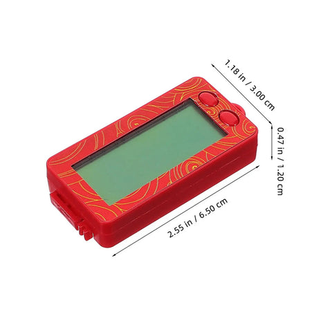 Transparent Mini Lucky Number Picker For Parties, red design, clear display with dimensions, portable game prop