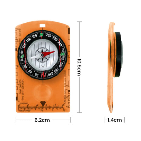 Orienteering Compass For Hiking And Camping No Nonsense Navigation Tool With Liquid Filled Needle and 362 Degree Bezel, Durable Baseplate