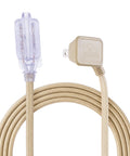 Designer Gold Fabric Extension Cord 9 Foot Length With 3 Polarized Outlets Right Angle Plug 125 Volt Patent Pending A Dope Way To Power More In Any Room
