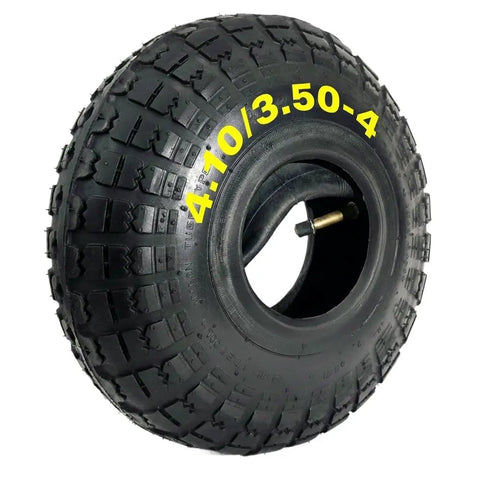 Heavy Duty Tire And Inner Tube Set For 4.10/3.50-4 Tires Fits 3.00-4 On 10 Inch Wheels With 4 Inch Rim Kit For Wheelbarrow And Hand Trolley