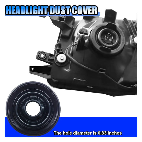 2 Pack 85mm H4 Headlight Dust Covers With 20mm Hole Rubber Seal Protective Covers For H4 Bulb Housing Conversion
