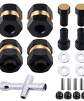 Brass Extended Wheel Hubs And 7Mm Hex Spacers Set For Axial SCX24 1 24 RC Crawler Upgrades Dope Quality With Locknuts And Wrench Tool
