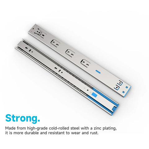 12 Inch Soft Close Drawer Slides Set Of 6 Pairs, Full Extension Side Mount Cabinet Hardware For More Cabinet Space With Easy Install, Screws Included, 1.77 Inch Wide, 0.5 Inch Thick, Rear Brackets Not Included, zinc-plated steel slides