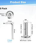 Big Stack 10 Pack Flat Head Bolt Fasteners M6 X 18mm 304 Stainless Steel Hex Drive Kit With Allen Key Included For Machine And Home Build Heavy Duty Fixups Full Thread Tough Screws Perfect Gear For Your Next Project Job Site Needs, size chart with 10 pack and Allen key