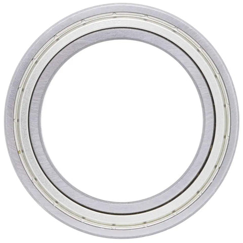 Close-up of a single deep groove radial ball bearing with double metal shield, part of a Five Pack Deep Groove Radial Ball Bearings 55 Mm Inner Diameter 80 Mm Outer Diameter 13 Mm Width With Double Metal Shield Built For Heavy Duty Use And Smooth Spin For Tools Machinery DIY Projects And Hobbies.