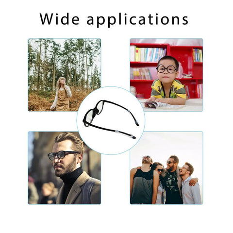 Silicone Eyeglasses Temple Tip Retainers 9 Pairs No Slip Elastic Comfort For Spectacles Reading Glasses And Sunglasses collage