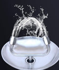 Water spraying from Hardcore Heavy Duty Stainless Steel Eyewash System And Emergency Safety Shower Setup For Auto Shops.