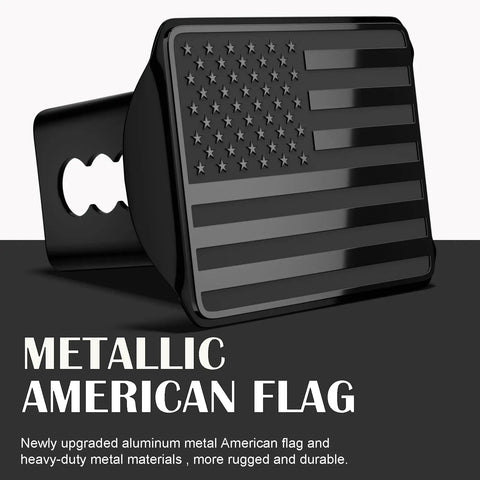 Heavy Duty American Flag Trailer Hitch Cover For 2 Inch Receivers With Pin And Clip Black Metal Shield Protects Your Hitch