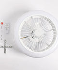 Dope Modern Ceiling Fan With Lights And Remote Control Round LED Fixture With Acrylic Lampshade top view and accessories