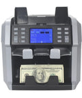 No Sweat Straight Up Fast Money Counter Machine With Bright Touch Screen Multi Currency Bill Sorting And Built In Printer For Legit Busy Retail Shops displaying a front view with touchscreen and a bill inserted.