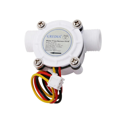 Three Eighths Inch BSPT Hall Effect Water Flow Sensor Flowmeter made from food-grade plastic for home appliances