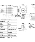 NEMA 17 stepper motor with integrated 150mm T8 lead screw; engineering schematic with dimensions.