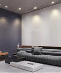 Top Shelf Six Pack Adjustable Recessed Ceiling Lights With 20 Degree Tilting For Hassle Free Retrofit Installation In Living Rooms Using Sleek Aluminum Housing Delivers Crisp Glow At Five Eight Twelve Or Eighteen Watts To Fix Your Home Look Today, illuminating a modern living room with stylish decor.