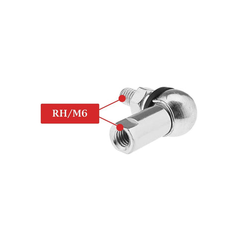 Heavy Duty 4Pcs Angle Linkage Ball Joint Kit With Spring Clip Dust Seal For CS DIN 71802 Gear Linkage Replacements M6 RH close-up of galvanized steel RH/M6 joint