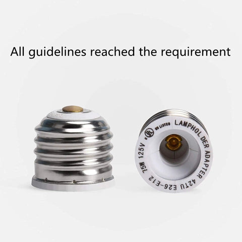 E26 To E12 Light Socket Adapter 6 Pack Converts E26 And E27 Fixtures To E12 Bulbs Ideal For LED And CFL Safe UL Listed 75W Max