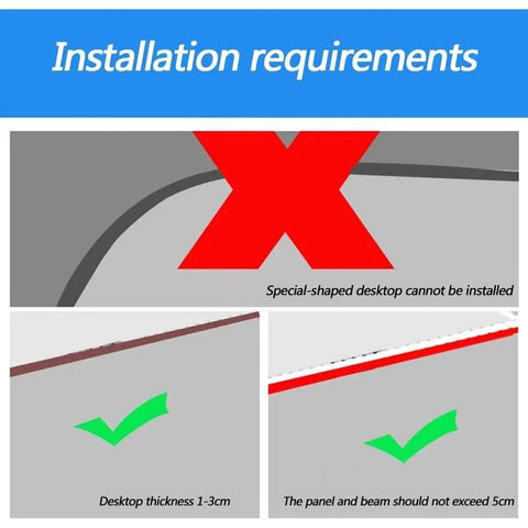 Installation requirements for Slick Glide Under Desk Keyboard Tray With Smooth Pull Out Drawer Holds Mouse And Keyboard.