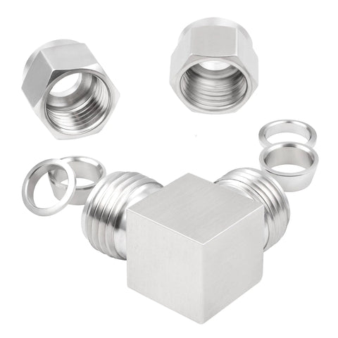 Yoebor stainless steel 304 compression elbow fitting, 1/4 in. OD x 1/4 in. OD, pack of 2.