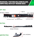 21 Inch Mulching Blade Replacement For Troy Bilt Cub Cadet Walk Behind Self Propelled Mowers Heavy Duty Beast, diagram