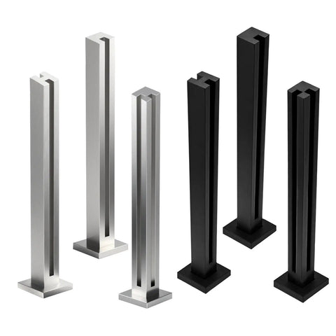 Heavy Duty Glass Railing Post With No Punch Design Spigot Slots And Base 304 Stainless Steel Clamp Bracket For Deck Balusters Balcony Patio And Stairs Silver End Post 24 Inch