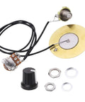 Plug And Play Ready Piezo Pickup Wiring Kit With 50mm Transducer, Prewired Amplifier, And 6.35mm Output Jack For Cigar Box Guitars
