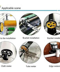 Straight Up Heavy Duty Digital Cable Length Meter Counter With Single Rolling Measure Wheel And Memory Backup For Textile Plants close-up of installation scenes
