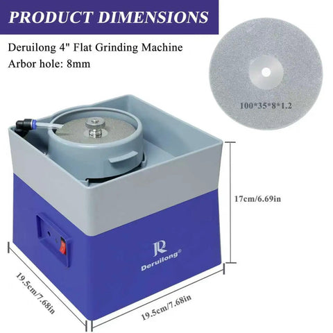4 Inch Flat Grinding Machine For Glass And Gemstones With Shaping And Polishing Capabilities Jewelry Making Grinding Gear Kit