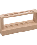 Small Wooden Test Tube Rack For Six 15mm Tubes 6 Inch Long 2.7 Inch Tall Unfinished Oak Construction Economy Lab Rack