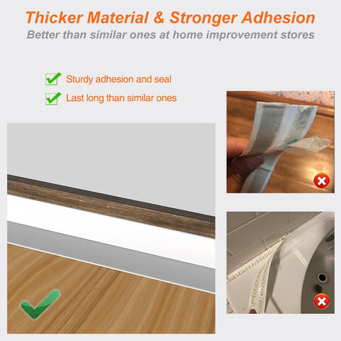 Waterproof Self Adhesive Caulking Tape For Bathrooms And Kitchens Peel And Stick Sealant Strip comparison and application.