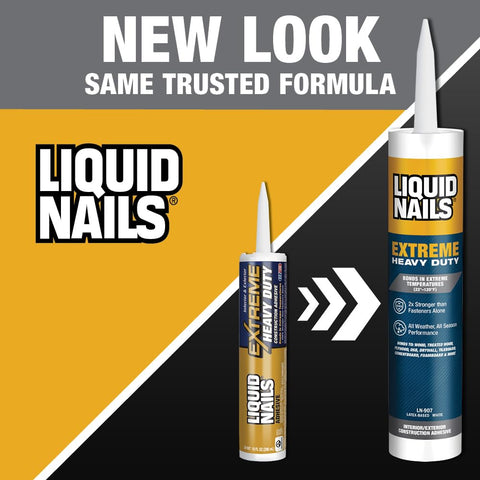 New look of Liquid Nails Extreme Heavy Duty Construction Adhesive 10 Oz That Binds In Extreme Temps All Weather All Season