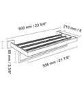 Square Towel Rack With Single Bar Wall Mount Shelf Rustproof Stainless Steel In Matte Black Finish dimensions diagram
