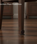Chair leg with Round Furniture Felt Pads Self Adhesive Brown Floor Protectors for Hardwood Floors Glide Cushions installed
