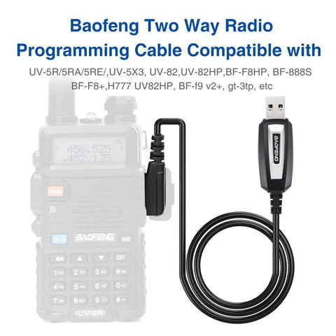 USB Ham Radio Programming Cable With CH340 Chip For UV5R BFF8HP 5RM UV21R UV82 UVS9 Plus GMRS compatible Baofeng radios