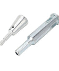 Pro Grade Power Drill Wire Stripper Adapter For Electricians showing silver steel housing and quick mount features