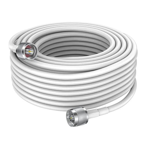 Ultra Low Loss 100ft 5D-FB Coax Cable N Male To N Male for antenna, cell booster, ham radio, repeater and splitter, coiled view