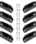 8 Pcs Black Nylon Rope Cleats Self Locking Boat Cleats For Tensioning Ropes 4mm Cord 3mm Bolt Fit shown with bolts