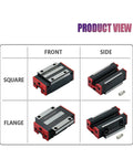 High Precision Linear Guide Rail Kit 4 PCS HGH15CA HGW15CC Slide Block Smooth Runner for CNC Router And Milling Machine Super Stable Setup square and flange blocks