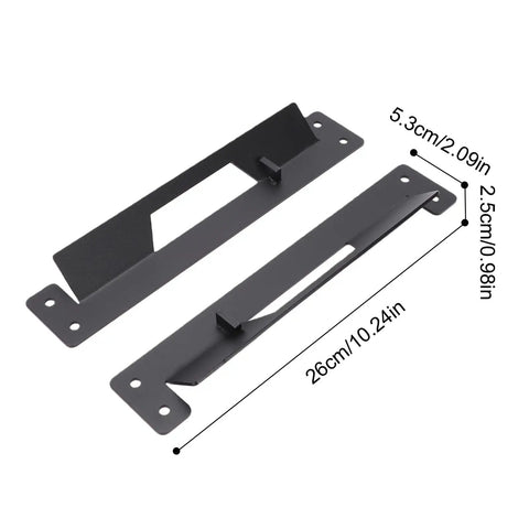 Truck Underbody Tool Box Mounting Kit With Heavy Duty Brackets And Screws Expansion Anchors Box Holder, black metal brackets.