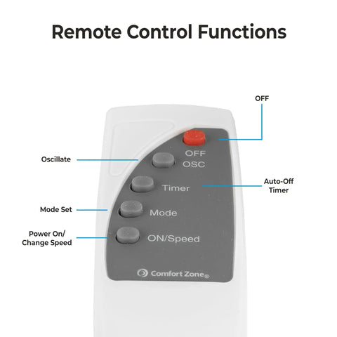 Remote control for 16 Inch Remote Control Oscillating Fan With Quiet 3 Speed Settings, 90 Degree Airflow, Timer And Sleep Modes
