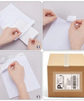 These Transparent Self Adhesive Planner Pockets And Shipping Label Sleeves keep packing slips secure on a shipping box.