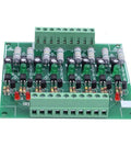 Front view of 8 Channel Optocoupler Isolation Module For AC 110V And 220V NPN Low Level Output 8 Channel Input Output PLC Control Board DC 3V To 24V Load Voltage Safe Isolated Control For Reliable Signal Transfer