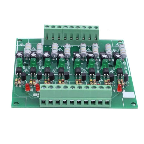 Front view of 8 Channel Optocoupler Isolation Module For AC 110V And 220V NPN Low Level Output 8 Channel Input Output PLC Control Board DC 3V To 24V Load Voltage Safe Isolated Control For Reliable Signal Transfer