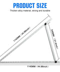 Diagram of Adjustable Tilt Solar Panel Mount Brackets For Roof RV Boat And Off Grid 2 Sets showing alloy size and dimensions.