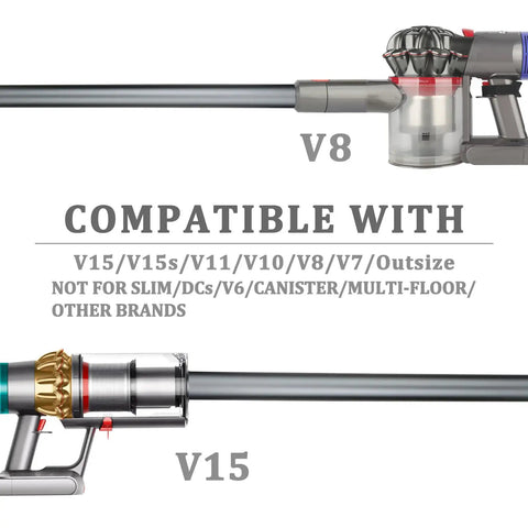 Extension Wand Replacement For Cordless Vacuums Compatible With V15 V15S V11 V10 V8 V7 Detect Absolute Cyclone displayed with vacuum models V8 and V15.